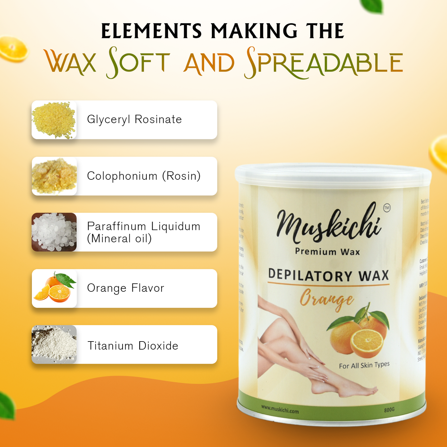 Depilatory Wax Orange - (800gms)